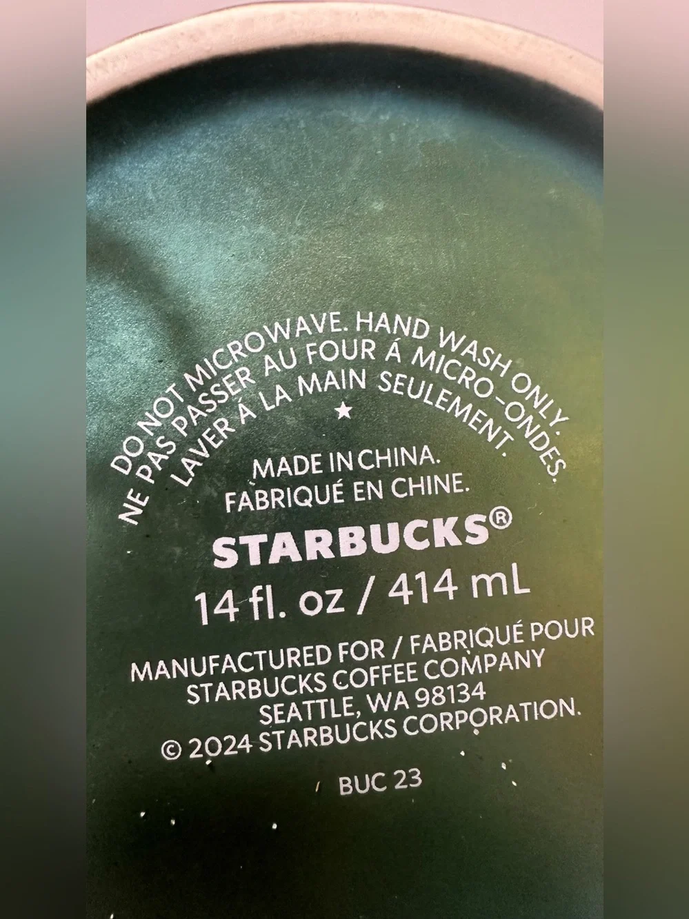 Starbucks Spring Green Siren Mermaid Tail Iridescent  Coffee Mug 14oz 3D cup